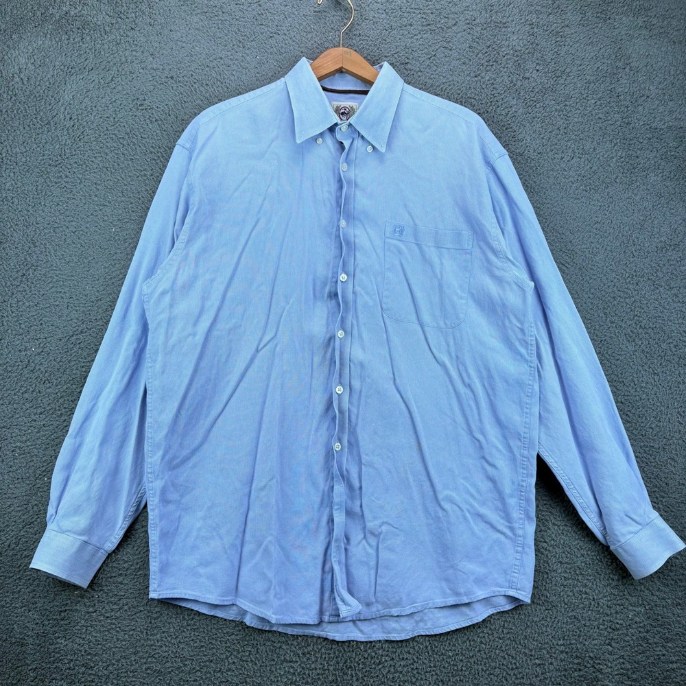 Cinch Mens Blue Micro Pattern Button Down Long Sleeve Western Shirt Large
